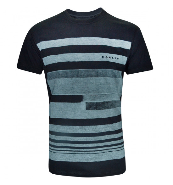 Camiseta Oakley Interferente Stripes Preta PROMOÇÃO