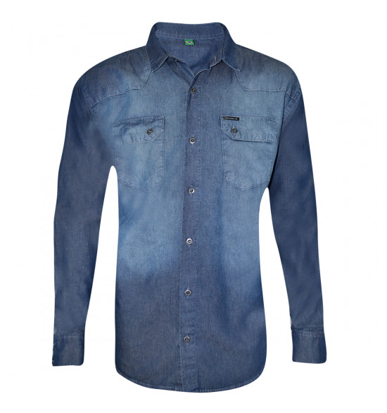 Camisa Jeans Mormaii Denim Blue Slim FIt PROMOÇÃO