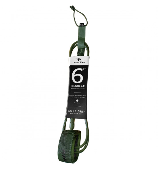 Leash Rip Curl 6.0 Reg Leash Surf Grip Olive